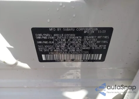 2024 Subaru Forester Wilderness из США, поврежденный, VIN JF2SKAJC5RH451085